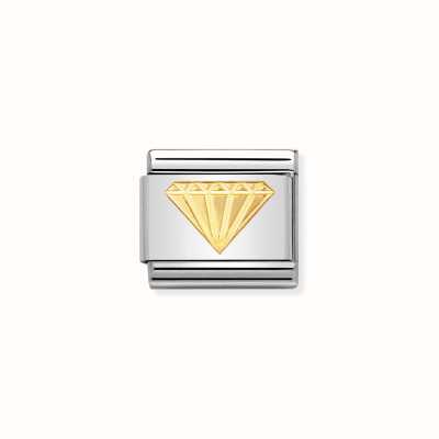 Nomination COMPOSABLE Classic GOOD LUCK DIAMOND in Stainless Steel with Bonded Yellow Gold 030115/03