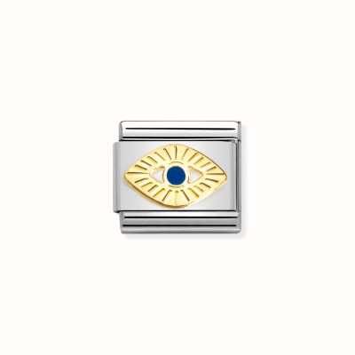 Nomination Composable Classic SYMBOLS EYE Steel with Enamel and Bonded Yellow Gold 030285/65