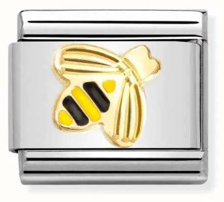 Nomination Composable Classic SYMBOLS BEE Steel with Enamel and Bonded Yellow Gold 030285/64