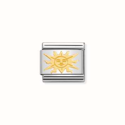 Nomination Composable Classic SYMBOLS SUN Stainless Steel and Bonded Yellow Gold 030161/09