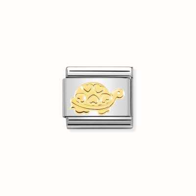 Nomination Composable Classic SYMBOLS HEART TURTLE Steel and Bonded Yellow Gold 030162/51