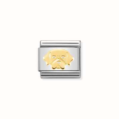 Nomination Composable Classic SYMBOLS GOLDEN RETRIEVER DOG Steel and Bonded Yellow Gold 030162/56