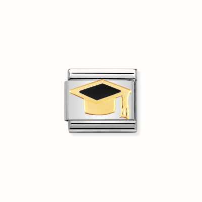 Nomination COMPOSABLE Classic GRADUATION CAP in Stainless Steel with Enamel and 18k Gold Plating 030223/08