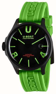 U-Boat Darkmoon PVD (44mm) Black & Green Curve Dial / Green Silicone Strap 9534