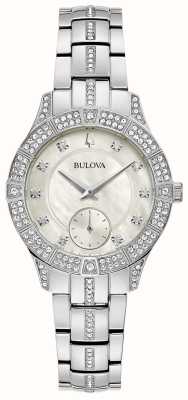 Bulova Women's Phantom Crystal | Mother-of-Pearl Dial | Crystal Stainless Steel Bracelet 96L291