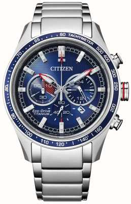 Citizen Men's Super Titanium | Chronograph | Eco-Drive | Blue Dial | Titanium Bracelet CA4490-85L