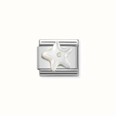 Nomination Composable Classic STONE SYMBOLS in Steel and 925 Silver Starfish White Mother-of-Pearl 330509/12