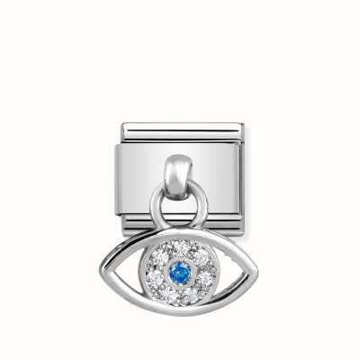 Nomination Composable Classic CHARMS Stainless Steel and 925 Sterling Silver Greek Eye Charm 331800/22