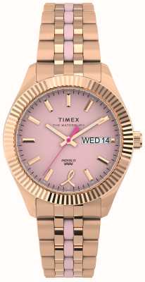 Timex Women's Waterbury Legacy X BCRF Pink Dial / Rose Gold-Tone Stainless Steel Bracelet TW2V52600