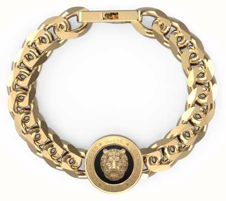Guess Gold Plated Lion Face Detail Coin Bracelet JUMB01314JWYGBKL