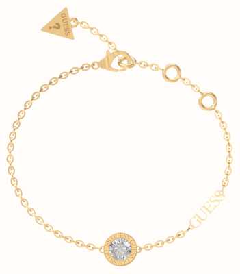 Guess Gold Plated Crystal Charm Bracelet JUBB02246JWYGL
