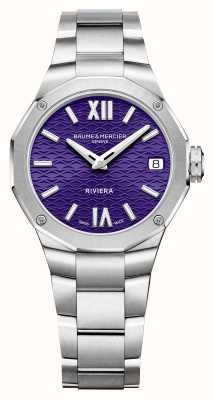 Baume & Mercier Women's Riviera Quartz (33mm) Purple Dial / Stainless Steel Bracelet M0A10728