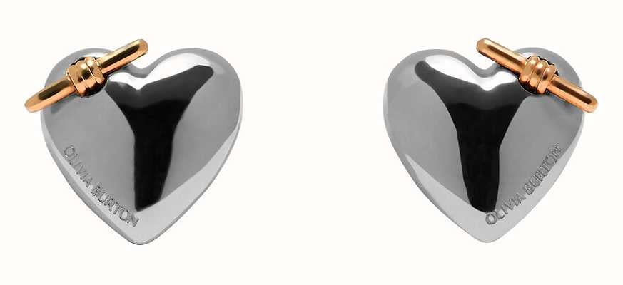 Olivia Burton Classic Knot Heart Silver Stud Earrings 24100038
