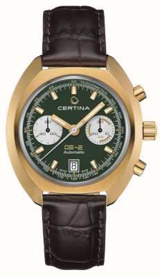 Certina DS-2 Automatic Chronograph Green Dial / Brown Leather Strap C0244623609100