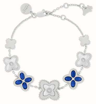 Radley Jewellery Silver Plated Blue Crystal Mother-of-Pearl Flower Motif Bracelet RYJ3263S