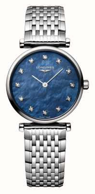 LONGINES La Grande Classique De Longines Blue Mother-of-Pearl Diamond-Set Dial / Stainless Steel Bracelet L42094816