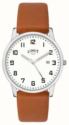 Limit Men's Watch | Silver Case & PU Strap With Silver White Dial 5778