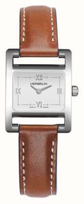 Herbelin V Avenue (19 x 23.4mm) Silver Dial / Brown Leather 17537AP01GD