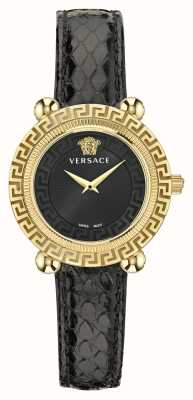 Versace GRECA TWIST (35mm) Black Dial / Black Leather VE6I00323