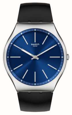 Swatch Formal Blue 42 Blue Dial / Black Leather Strap SS07S125