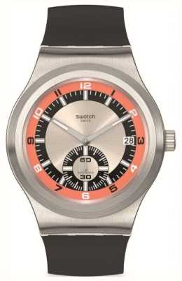 Swatch Confidence 51 Silver Dial / Black Rubber Strap SY23S413