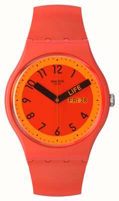 Swatch Proudly Red Red Dial Red Silicone Strap SO29R705