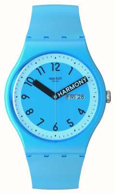 Swatch Proudly Blue Blue Dial / Blue Silicone Strap SO29S702