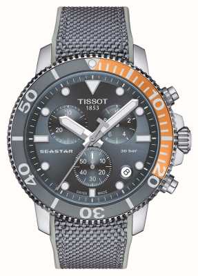 Tissot Seastar 1000 Chronograph (45.5mm) Grey Dial / Grey Fabric Silicone Strap T1204171708101