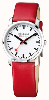 Mondaine Women's Simply Elegant Red Leather Watch A400.30351.11SBC