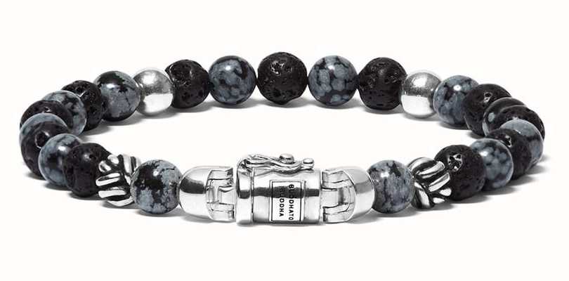 Buddha To Buddha 'Spirit Bead Mini' Snowflake Sterling Silver Handmade Bracelet - 189SN - (Size E) 001J011893605