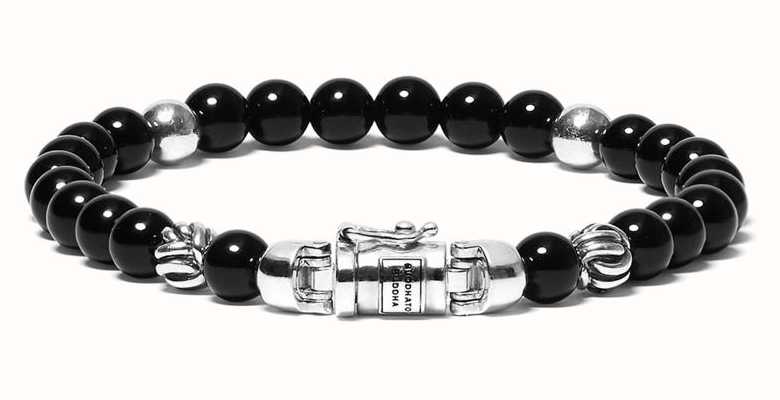 Buddha To Buddha 'Spirit Bead Mini' Onyx Sterling Silver Handmade Bracelet - 189ON - (Size E) 001J011891505