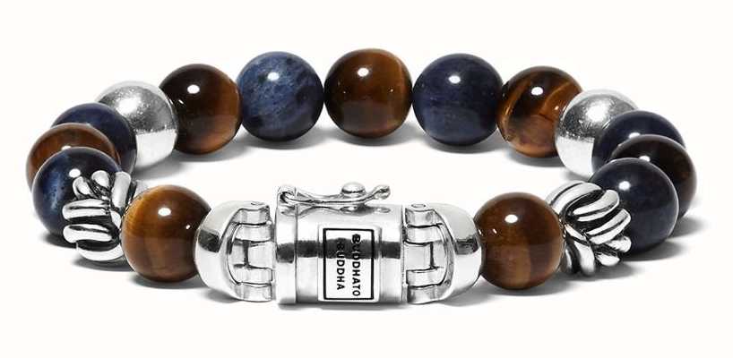 Buddha To Buddha 'Spirit Bead Mix' Sodalite Tigereye Sterling Silver Handmade Bracelet - 188MS - (Size F) 001J011883806