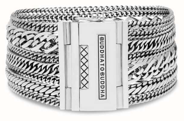 Buddha To Buddha 'Multi Chain Nathalie' Sterling Silver Handmade Bracelet - 124 - (Size E) 001J011240105