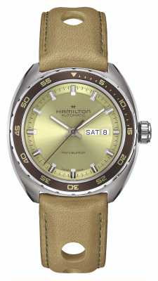 Hamilton American Classic Pan Europ Day-Date Automatic (42mm) Green Dial / Green & Brown Straps H35445860