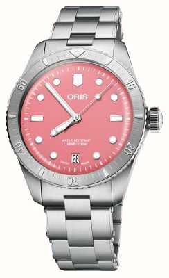 ORIS Divers Sixty-Five Cotton Candy (38mm) Pink Dial / Stainless Steel Bracelet 01 733 7771 4058-07 8 19 18