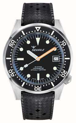 Squale 1521 Classic COSC (42mm) Black Dial / Black Homage Tropic Rubber 1521COSCL