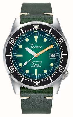 Squale 1521 Green Ray (42mm) Smoky Green Dial / Green Italian Leather Strap 1521PROFGR.PVE