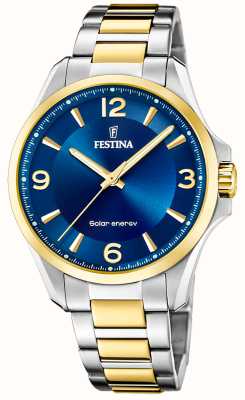 Festina Men's Solar Energy (41.5) Blue Dial / Two-Tone Stainless Steel Bracelet F20657/4