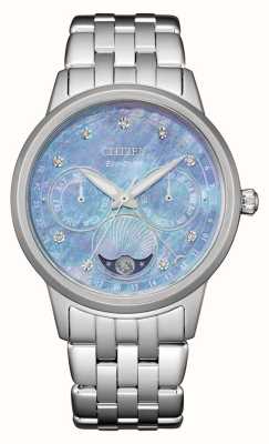 Citizen Women's Moonphase Eco-Drive (36.5mm) Mother-of-Pearl Dial / Stainless Steel Bracelet FD0000-52N