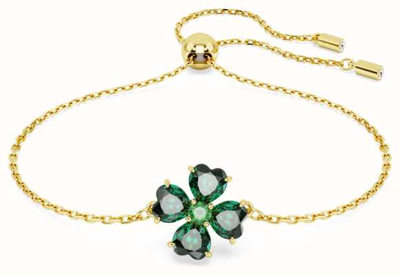Swarovski Idyllia Clover Bracelet Gold-Tone Plated Green Crystals EX-DISPLAY 5666585 EX-DISPLAY