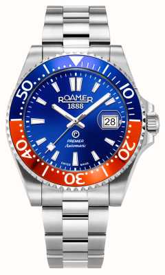 Roamer Premier Automatic (42mm) Blue Dial / Stainless Steel Bracelet 986983 41 45 20