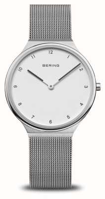 Bering Ultra Slim (34mm) White Dial / Stainless Steel Mesh Bracelet 18434-004