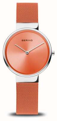 Bering Women's Classic (31mm) Orange Dial / Orange Steel Mesh Bracelet 14531-505