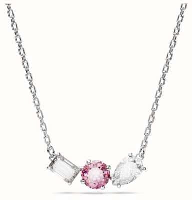 Swarovski Mesmera Pendant Necklace Rhodium Plated Pink and White Crystals 5668275