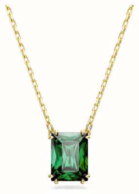 Swarovski Matrix Pendant Necklace Gold Tone Plated Green Crystal 5677141