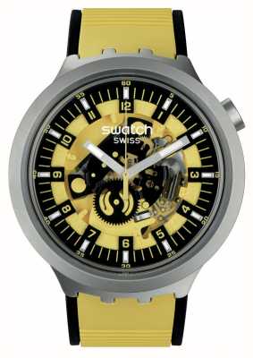 Swatch Big Bold Irony BOLDEN YELLOW Stainless Steel (47mm) Yellow Skeleton Dial / Yellow Rubber SB07S109