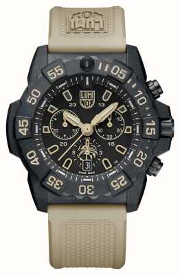 Luminox Navy Seal Foundation Chronograph (45mm) Black Dial / Sand Rubber and Olive Green Webbing Strap Set XS.3590.NSF.SET