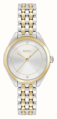 BOSS Mae (30mm) Silver Dial / Two Tone Gold and Stainless Steel Bracelet 1502724