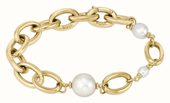 BOSS Jewellery Leah Gold Tone IP Freshwater Pearl Bracelet 1580507