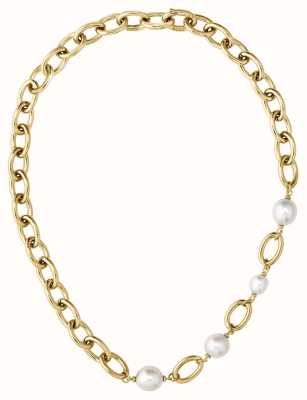 BOSS Jewellery Leah Yellow Gold Tone IP Stainless Steel Pearl Necklace 1580540